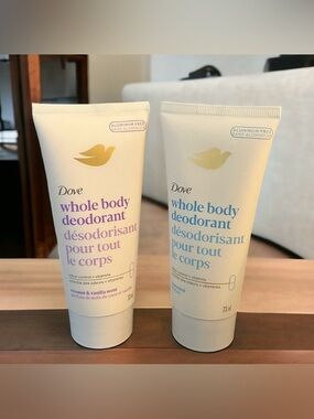 NEW Dove Whole Body Deodorant Cream Aluminum Free Deodorant for Women Set of 2